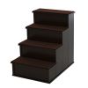 PawHut Pet Stairs, Pet Steps with Cushioned Removable Covering, for Small Dogs and Cats Up To 22 Lbs., Brown