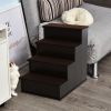 PawHut Pet Stairs, Pet Steps with Cushioned Removable Covering, for Small Dogs and Cats Up To 22 Lbs., Brown