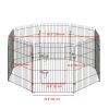 30inch 8-Panel Octagon Pet Exercise Playpen Crate Foldable Dog Cage Pen Puppy Kennel, Black