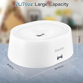 2L 70oz Spill-Proof Dog Slow Flow Drinking Bowl With Activated Carbon Filter